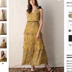 Yellow and black floral dress NEW WITH TAGS